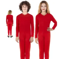 Costume o tuta rossa a maniche lunghe per bambini