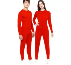 Costume o tuta rossa con chiusura frontale per adulto