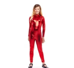 Costume o tuta rosso metallizzato per ragazza
