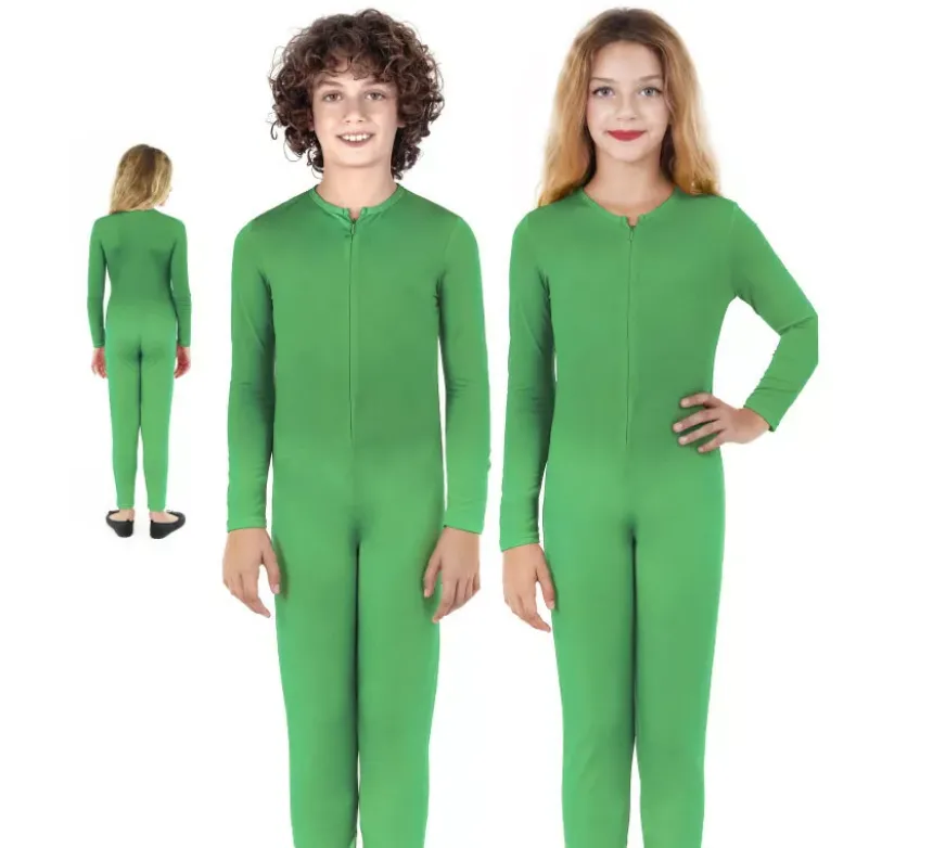 Costume o tuta verde a maniche lunghe per bambino