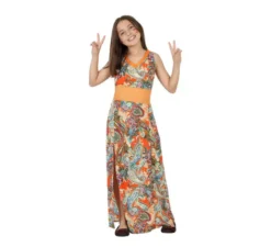 Costume per bambine da Hippie stampato