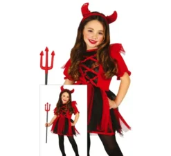 Costume per bambine diavoletta rossa e nera