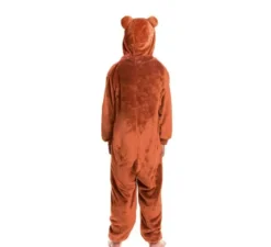 Costume pigiama a tutina marrone con cappuccio per ragazzo