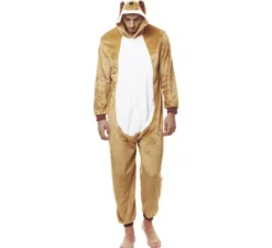 Costume pigiama da bradipo marrone chiaro per uomo