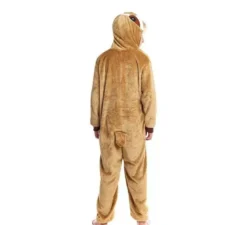 Costume pigiama da bradipo marrone con cappuccio per ragazzo