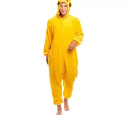 Costume pigiama da cincillà elettrico giallo da uomo