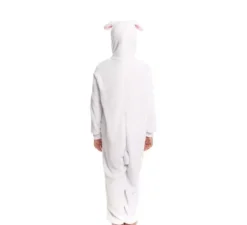 Costume pigiama da coniglio rosa con cappuccio per bambina