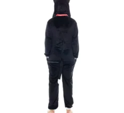 Costume pigiama da gatto nero con campanello per uomo
