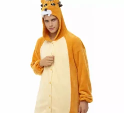 Costume pigiama da leone arancione per uomo
