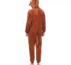 Costume pigiama da lupo marrone scuro per uomo