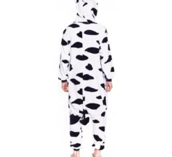 Costume pigiama da mucca maculata nera per uomo