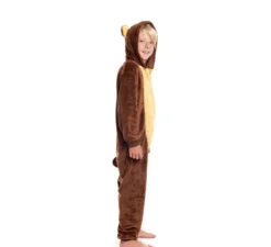 Costume pigiama da orso bruno con cappuccio per bambino