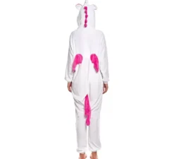 Costume pigiama da unicorno fucsia e bianco per donna