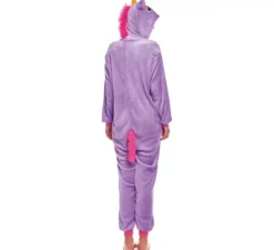 Costume pigiama da unicorno lilla e bianco per donna