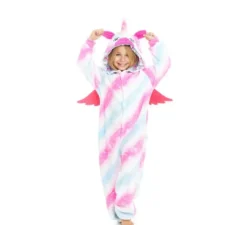 Costume pigiama da unicorno Uri con cappuccio e ali per bambina