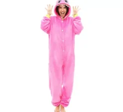 Costume pigiama rosa da mostro per donna