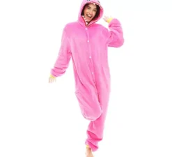 Costume pigiama rosa da mostro per donna