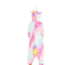 Costume Pigiama Unicorno Multicolor con Cappuccio per Bambino