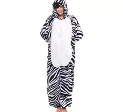 Costume pigiama zebrato con cappuccio per uomo