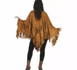 Costume poncho indiano marrone per donna