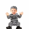 Costume prigioniero bianco e nero per bambino