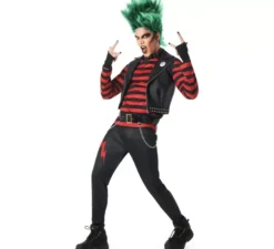Costume punk a righe da uomo