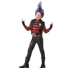 Costume punk a righe per bambini
