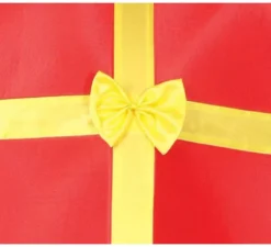 Costume regalo rosso con nastro dorato per adulto