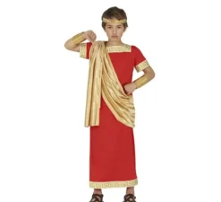 Costume romano rosso e oro per bambino