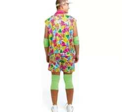 Costume rosa da pattinatore a rotelle anni '70 per uomo