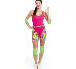 Costume rosa da pattinatrice a rotelle anni '70 per donna