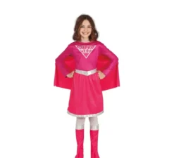 Costume rosa da supereroina per bambina