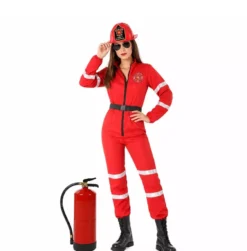 costume rosso Bombera per le donne