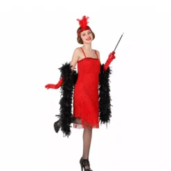 costume rosso Charleston per le donne
