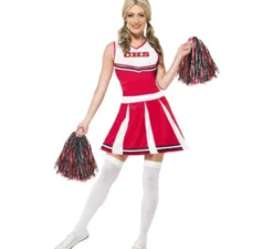 Costume rosso cheerleader per una donna