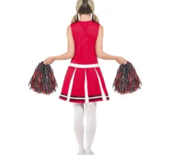 Costume rosso cheerleader per una donna