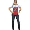 Costume rosso con zip-line per una donna