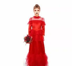 Costume rosso da sposa Lydia per bambine