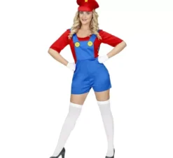 Costume rosso da Super Idraulico per donna