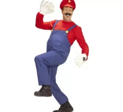 Costume rosso da Super Idraulico per uomo