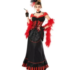 Costume rosso e nero di Can Can Glamurosa per donna