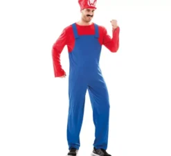 Costume rosso idraulico per un uomo