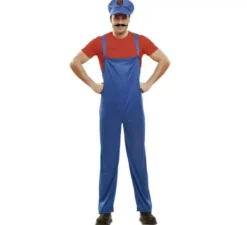 Costume rosso super idraulico per un uomo