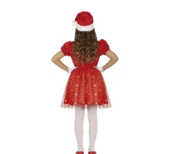 Costume scintillante da Babbo Natale con cintura per bambina