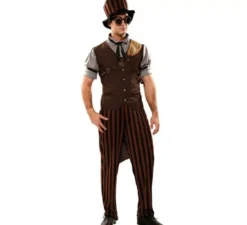 Costume steampunk a righe per uomo