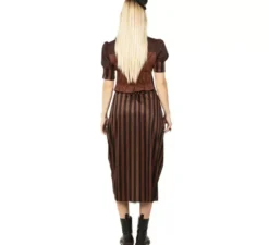 Costume steampunk a strisce per una donna