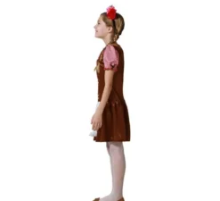 Costume tedesco a righe marroni per bambina