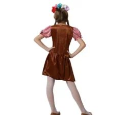 Costume tedesco a righe marroni per bambina