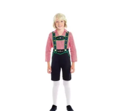 Costume tirolese con pantalone nero per bambino