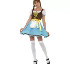 Costume tradizionale blu e marrone tedesco per una donna